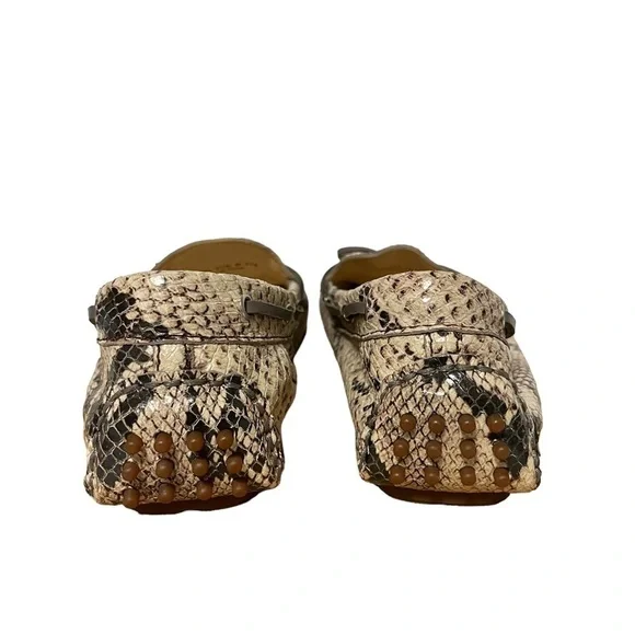 Cole Haan Garnet Leather Snakeskin Driving Mocs Loafers Flats Tassel Size 7.5 - Picture 3 of 15